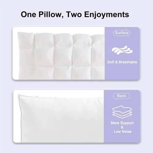Miniatura 4 de YOUR MOON Almohadas suaves tamaño King para dormir, almohadas de soporte para la cama, almohada alternativa de plumón esponjosa, almohadas de gel