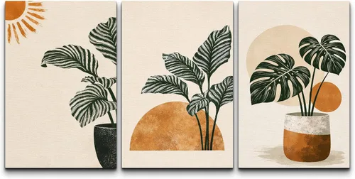 Miniatura 111 de wall26 Lienzo enmarcado para pared, juego de arte impreso con collage de polígonos en espiral negro y tostado, ilustraciones de patrones abstractos