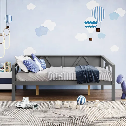 Miniatura 3 de Flieks Sofá cama de tamaño matrimonial, marco de sofá cama de madera, sofá cama multifuncional para niños/adolescentes/muebles de habitación