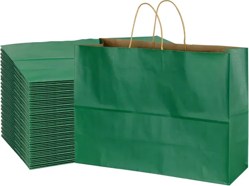 Miniatura 10 de BLEWINDZ 70 bolsas de papel grandes con asas, 16 x 6 x 12 pulgadas, bolsas de compras de papel multicolor para pequeñas empresas, bolsa de regalo 10
