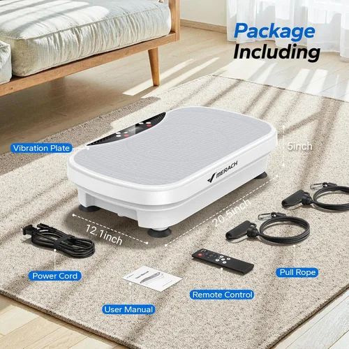 Miniatura 6 de MERACH Vibration Plate Exercise Machine, Vibration Plate for Lymphatic Drainage Weight Loss, Vibrating Plate Exercise Machine with Bluetooth and LED