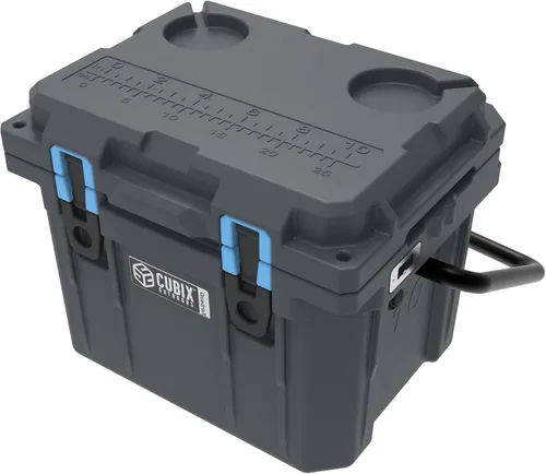 Miniatura 3 de Cubix Outdoors, Enfriador personal rotomoldeado QuadraX 10QT, hielera dura aislante portátil, retención de frío de 3 días, portaviandas Gris granito
