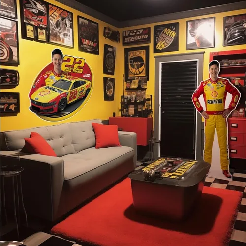Miniatura 3 de Prime Party Joey Logano NASCAR - Juego de calcomanías de pared Gráficos grandes extraíbles de 32 pulgadas Equipo oficial Penske #22 Car 2X