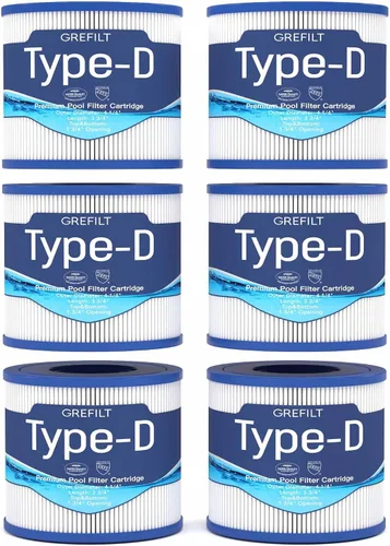 Miniatura 7 de Cartuchos de filtro de piscina tipo I, diseñados para bombas de filtro de 330 GPH de verano en piscinas sobre el suelo, paquete de 6