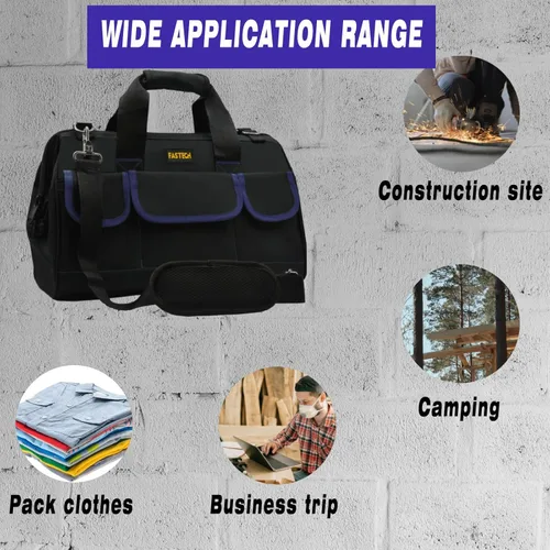 Miniatura 7 de FASTECH Bolsa de herramientas de 20 pulgadas, kit de herramientas de boca ancha impermeable, organizador de bolsa de herramientas resistente