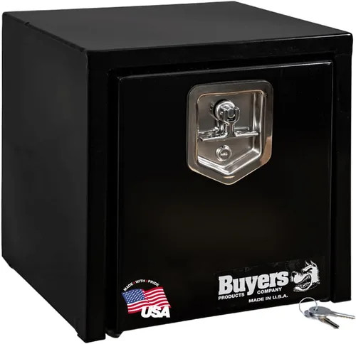 Miniatura 30 de Buyers Products 1703349 - Caja de acero negro para debajo de la carrocería con pestillo de mango en T, 14 x 12 x 18 pulgadas, caja de herramientas