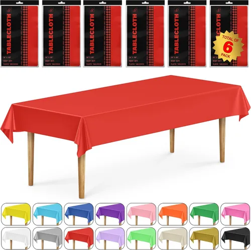 Miniatura 48 de DecorRack 2 Manteles rectangulares de plástico libres de BPA, 54 x 108 pulgadas, mantel de mesa para comedor, mantel rectangular para fiestas