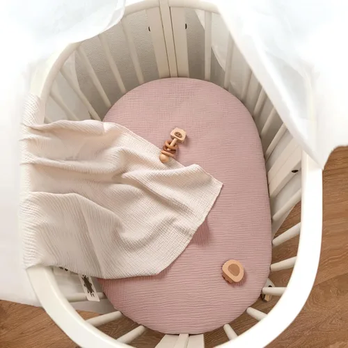 Miniatura 14 de lulumoon Sábanas de muselina para moisés para bebé: sábanas ajustables suaves para moisés de cabecera para niños y niñas Oliva y Crema