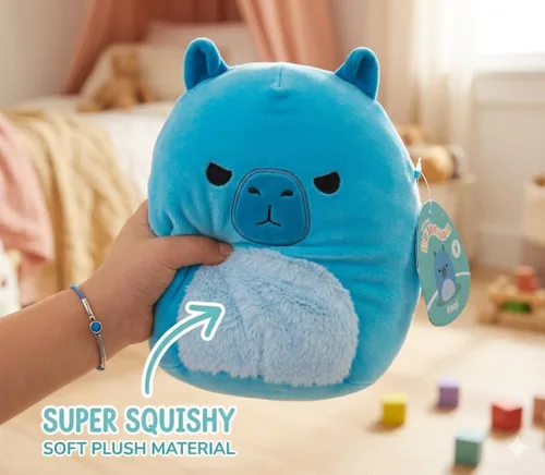 Miniatura 2 de Squishmallows Original de 10 Pulgadas Kenji el Capibara de Navidad - Peluche Oficial de Vacaciones Jazwares - Juguete de Peluche Suave y Tierno