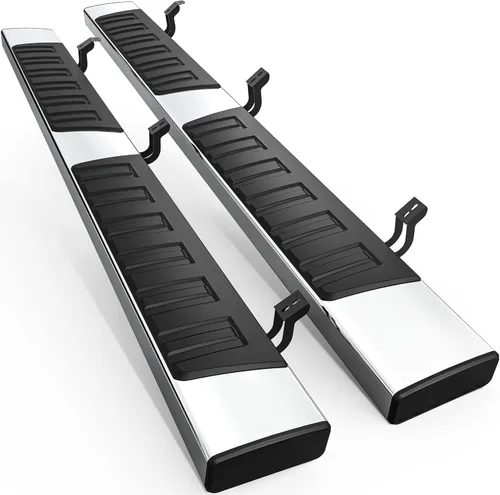 AUTOSAVER88 estribos laterales de 6 pulgadas compatibles con Toyota Tundra 2007-2021 de cabina doble (2 puertas traseras de tamaño medio), barras de
