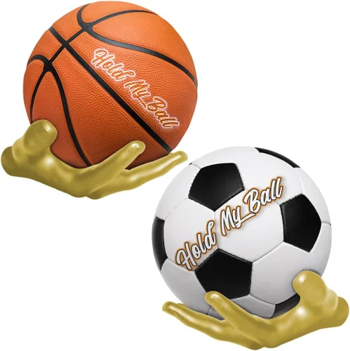 Miniatura 9 de Juego de soportes de pelota de baloncesto de mano, soportes de pared para escultura de mano izquierda y derecha para baloncesto, voleibol y fútbol