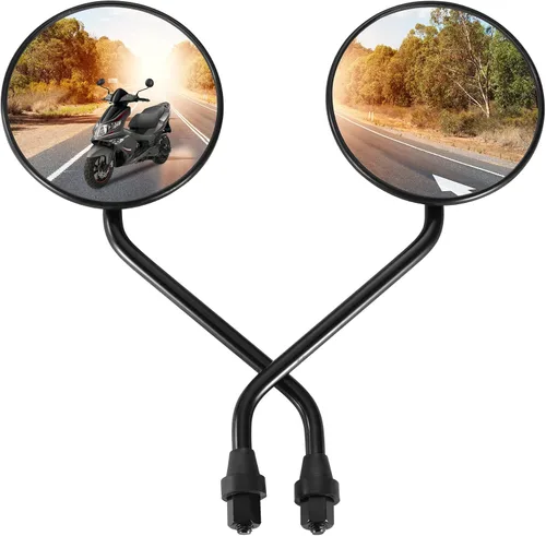 GOOFIT - 2 espejos retrovisores universales de plástico redondo de 31/100 pulgadas, color negro, para motocicleta scooter todoterreno de 1.66, 2.33,