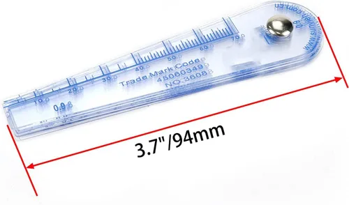 Miniatura 3 de Medidor métrico plástico 0.002-0.039 in espesor 13 cuchillas Gap herramienta de medición