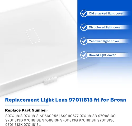 Miniatura 5 de prime&swift Lente de luz S97011813 para Broan, pieza de repuesto para cubierta de luz de baño para Broan S99110391, S99110428, S99110433, S99110438