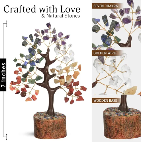 Miniatura 2 de Árbol de los siete chakras, árbol de la vida de cristal, regalos de inauguración de la casa, piedras de chakras, piedras preciosas y cristales
