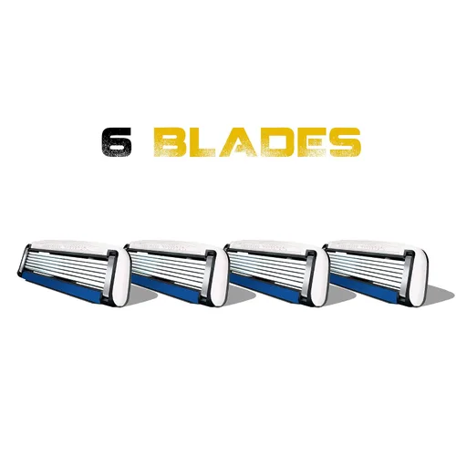 Miniatura 3 de HeadBlade HB6 - Cuchillas de afeitar de repuesto para hombre, 6 cuchillas de acero inoxidable para no tirar o tirar, afeitarse menos, funciona