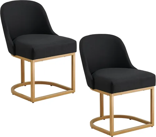 Miniatura 23 de Leick Home 10133PW/OL Taburete de bar con base de metal, juego de 2, para encimeras de cocina elevadas, mesas altas y bares, asiento moderno de lino
