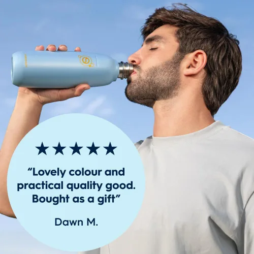Miniatura 4 de sodastream Fizz & Go - Botella de bebidas carbonatadas de acero inoxidable de 0.9 L, con doble aislamiento, mantiene el calor o el frío durante 12