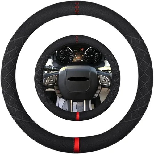 Miniatura 25 de Funda de volante de ante K LAKEY, compatible con Dodge Avenger Grand Caravan Challenger Charger, cubierta de volante deportiva antideslizante