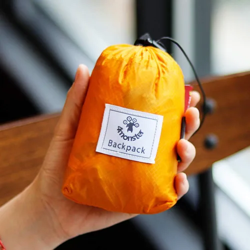 Miniatura 6 de Mochila 4Monster de excursionismo, de día, resistente al agua, ligera, plegable, para viajes, campamento, exteriores A-Naranja