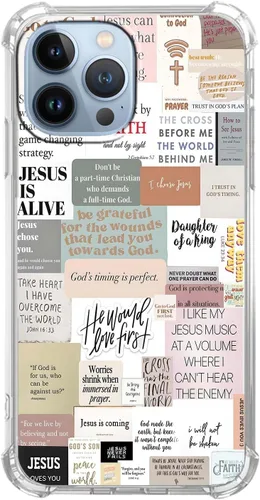 Miniatura 12 de Funda para Celular con Versículos de la Biblia, Colocación de Citas Cristianas de Jesús, Diseño Collage, Funda Protectora Suave de TPU de Moda