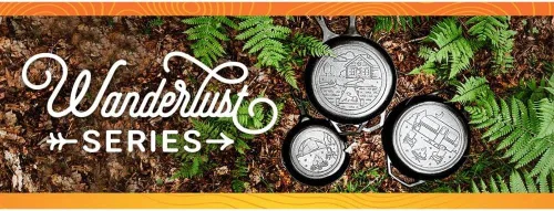 Miniatura 5 de Lodge Serie Wanderlust de hierro fundido, sartén para tienda, 8 pulgadas utensilios de cocina de camping