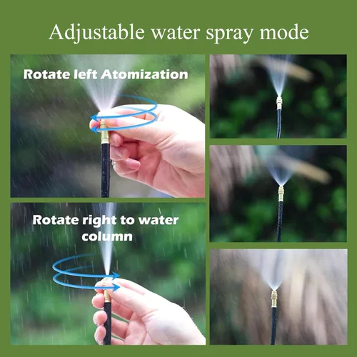 Miniatura 5 de Sistema de riego por goteo ajustable de 360°, sistema de riego de jardín de 17 pies con 5 boquillas, sistema de riego de jardín, accesorios