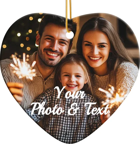Miniatura 9 de Adornos personalizados para la primera Navidad del bebé, adornos colgantes de cerámica con foto de bebé, regalo de recuerdo para bebé recién nacido