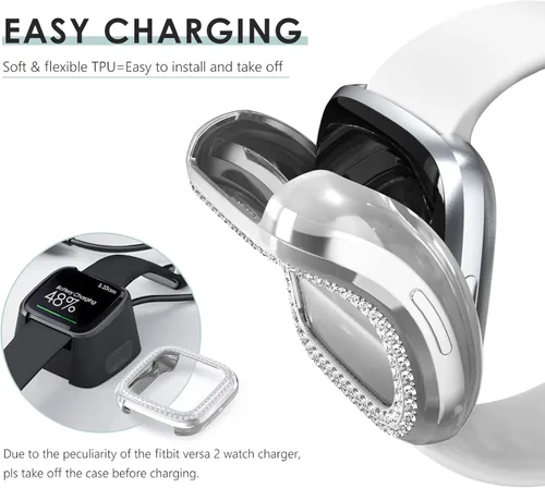 Miniatura 2 de CHANCHY Paquete de 10 fundas protectoras de pantalla compatibles con Fitbit Versa 2, funda protectora completa de TPU suave cubierta parachoques