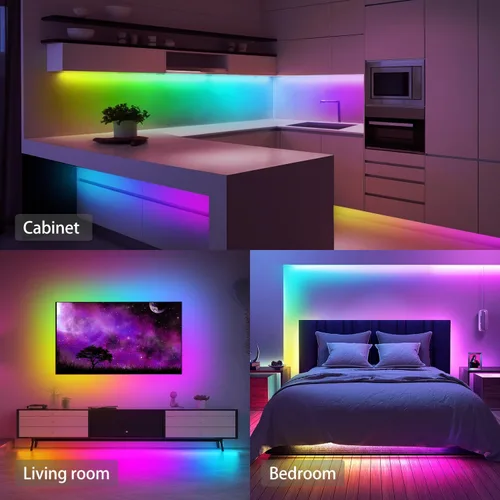 Miniatura 9 de GUPUP Tira de luces LED COB RGB Smart IC de 16.4 pies, tira de luz de persecución de color direccionable, 24 V 2880 LED, kit de iluminación de cinta