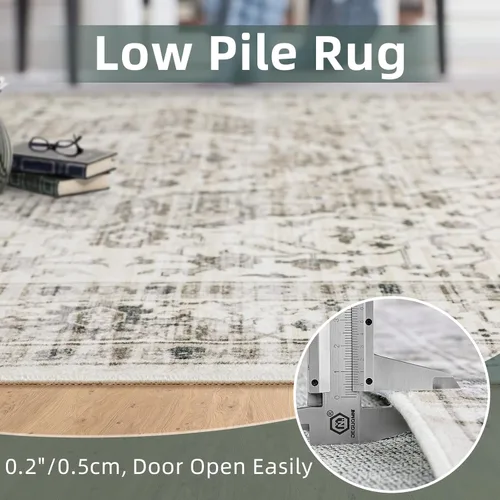 Miniatura 7 de Alfombras de área de 5 x 8 pies para dormitorio, alfombra lavable de 5 x 8, alfombra vintage grande, antideslizante, alfombra bohemia para sala