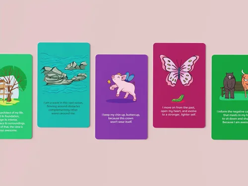 Miniatura 3 de ¡Eres increíble! Volumen 1 divertidas tarjetas de afirmación positiva ilustradas. 52 mensajes inspiradores y motivacionales diarios