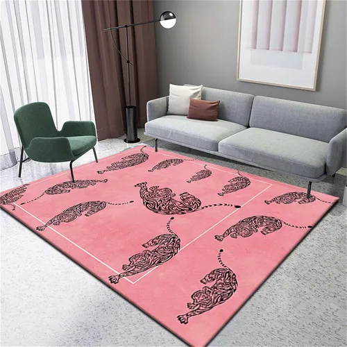 Miniatura 24 de Alfombra de área con estampado de leopardo, 3 x 5 pies, alfombra con estampado de guepardo africano majestuoso y vida silvestre, alfombra de pelo 15
