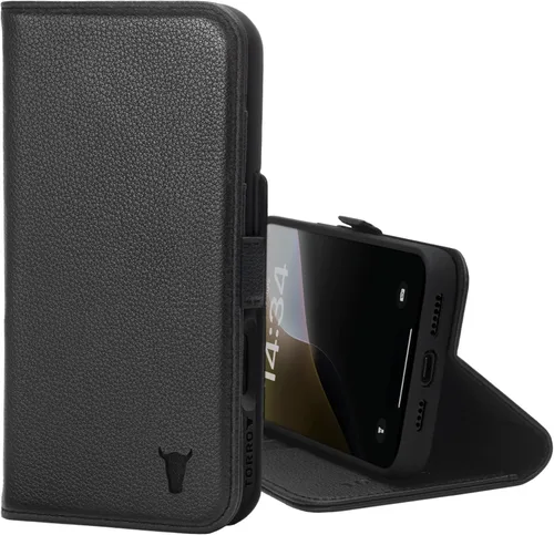 TORRO Funda de cuero prémium compatible con iPhone 16 Pro Max de 6.9 pulgadas, funda de piel auténtica tipo cartera con función atril y ranuras para