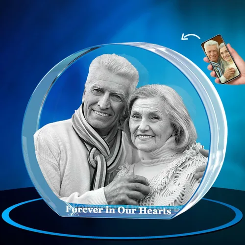 Miniatura 8 de ArtPix 3D Lápida de fotos de cristal, regalos conmemorativos personalizados para la pérdida de mamá, papá, abuela, abuelo, esposa, mascota, gato