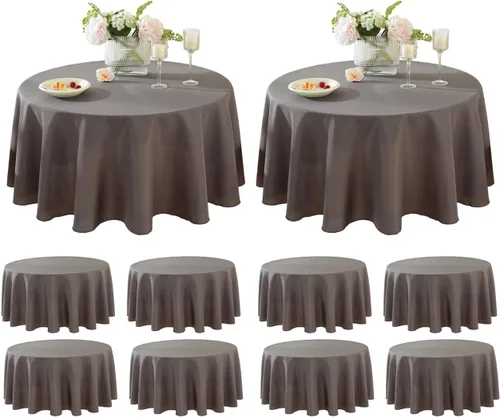 Miniatura 25 de Paquete de 5 Manteles Cuadrados 60 x 60 Pulgadas de Carbón, Mantel de Poliéster Lavable para Uso en Hogar, Fiesta, Boda o Restaurante.