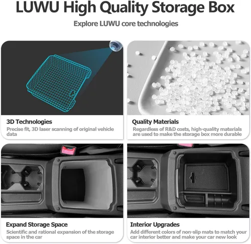 Miniatura 6 de Accesorios interiores para VW Taos 2024 2025, Tiguan 2018-2025 y Taos 2022-2025 organizador de consola central con reposabrazos, organizador