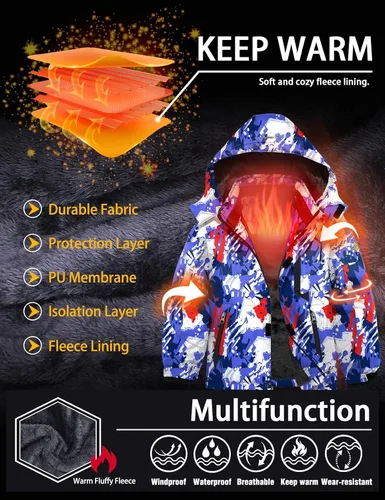 Miniatura 5 de Chaqueta de esquí impermeable para niño con capucha GEMYSE