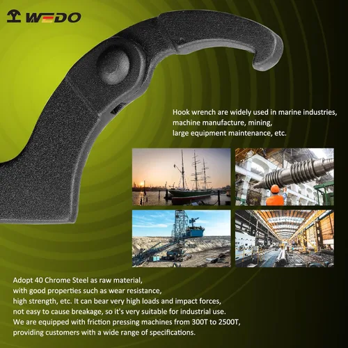 Miniatura 5 de WEDO Llave de gancho ajustable en C, llave de gancho ajustable, acero cromado 40, tamaño 4.528-6.693 in, forjado a presión, par fuerte, alta