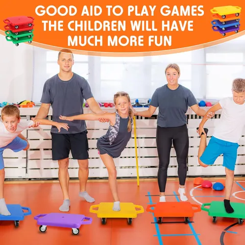 Miniatura 5 de Jerify 8 piezas de patineta deportiva para niños con ruedas de plástico que no se dañan, educación física para el hogar, equipo de juego escolar