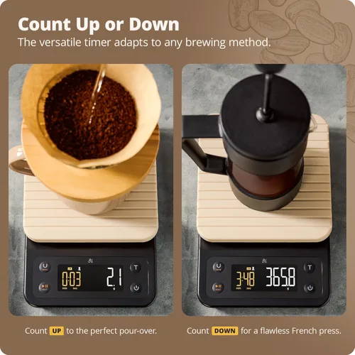 Miniatura 4 de Greater Goods Báscula de café con temporizador – Báscula digital de precisión de 0.00 oz para café y café expreso para vertido, pesaje de granos