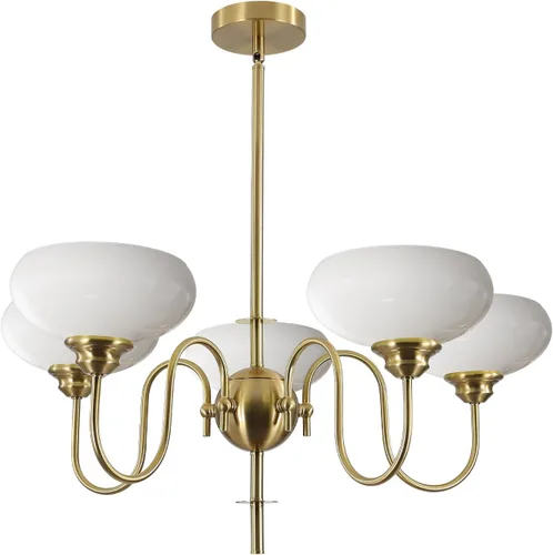 Miniatura 19 de BOKT Candelabro Francés de Oro y Blanco Moderno de 3 Luces para Comedor Sobre Mesa Candelabros Vintage para Vestíbulo Ajustables