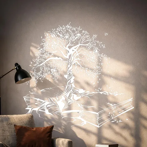 Miniatura 18 de Vinilo adhesivo para pared, diseño de árbol de hojas, biblioteca de conocimiento, sala de lectura, decoración grande (ig5200)