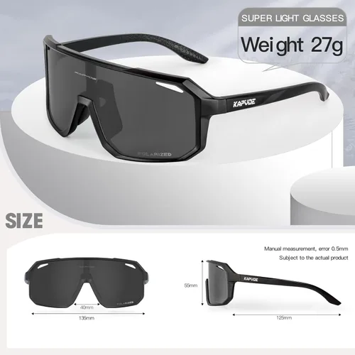 Miniatura 5 de KAPVOE Gafas de sol polarizadas para ciclismo, deportes, UV400, para correr, pesca, béisbol, para hombres y mujeres, K62