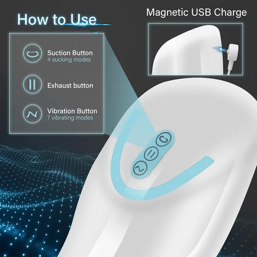 Miniatura 4 de Masturbador masculino automático para simulador de pene mamada con 4 modos de succión para tragar juguete sexual oral, 7 vibrantes, coño eléctrico