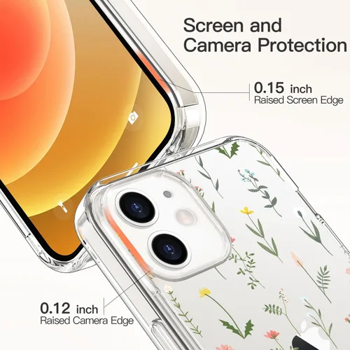 Miniatura 4 de ICEDIO Funda para iPhone 16+ Plus con protector de pantalla, transparente con patrones de moda, diseñada para niñas y mujeres, funda de ajuste