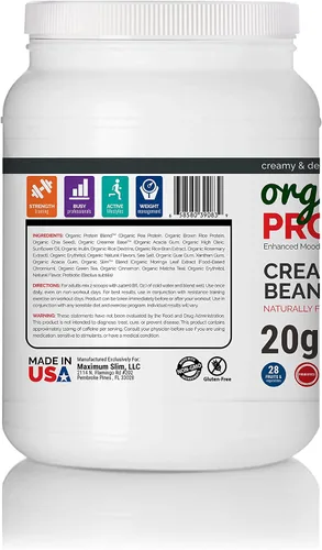 Miniatura 2 de Maximum Slim Batido de proteínas orgánico - Sabor cremoso de vainilla