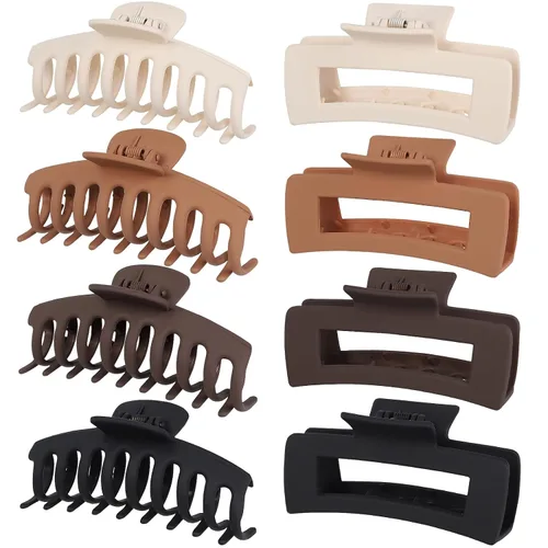 Miniatura 15 de Pinzas cuadradas para el cabello, grandes y pequeñas, antideslizantes, cuadradas, mate, 12
