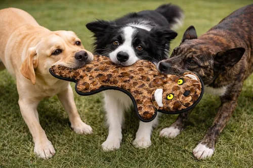 Miniatura 4 de Jalousie Paquete de 5 juguetes chirriantes ultra resistentes para perros grandes, sin ensuciar, interactivos, duraderos, de felpa, indestructibles