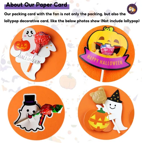 Miniatura 8 de MXY Ventilador plegable de Halloween, ventilador decorativo con patrón de fantasma y calabaza, ventilador de mano plegable, ventiladores de mano